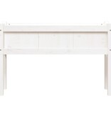 VidaXL Plantenbak met poten 110x31x70 cm massief grenenhout wit