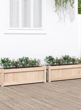 VidaXL Plantenbakken 2 st cm massief grenenhout