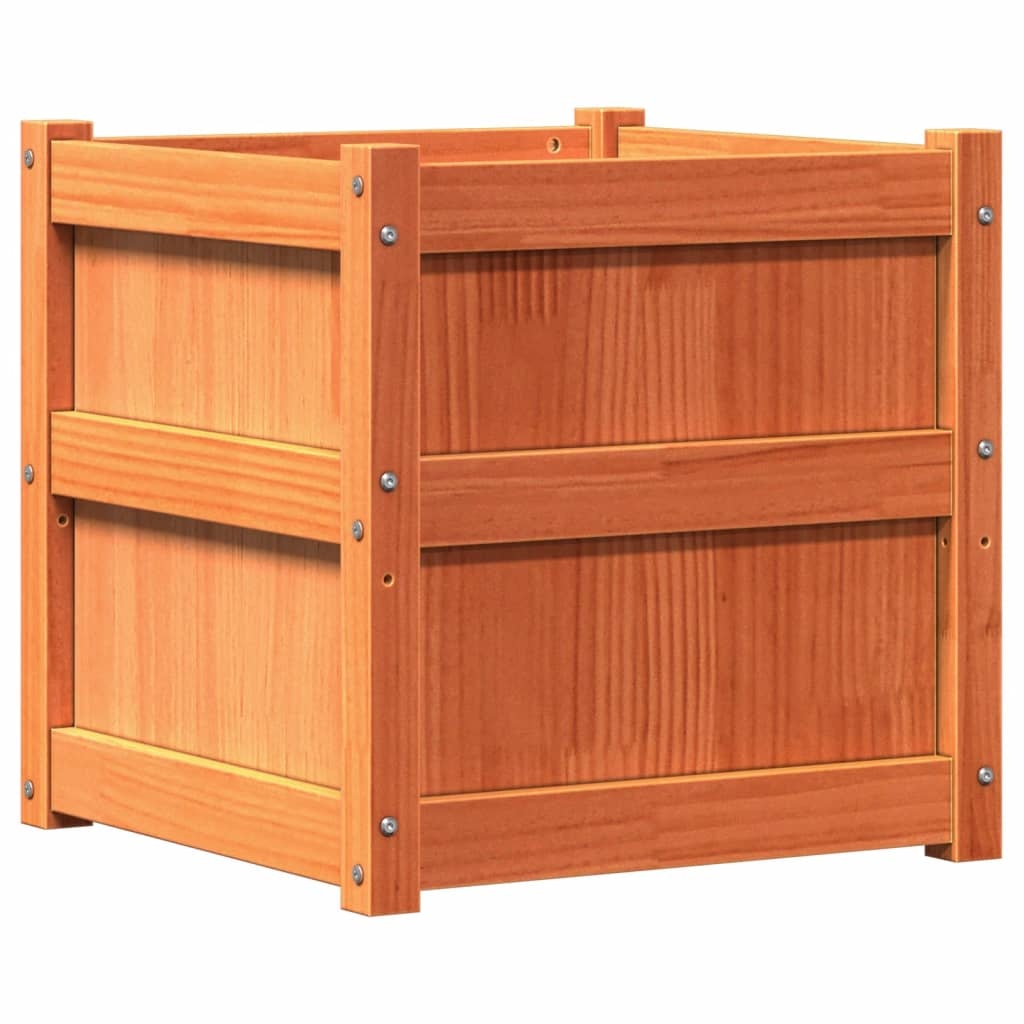 VidaXL Plantenbakken 2 st cm massief grenenhout wasbruin