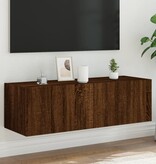VidaXL Tv-wandmeubel met LED-verlichting 100x35x31 cm bruineikenkleur