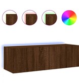 VidaXL Tv-wandmeubel met LED-verlichting 100x35x31 cm bruineikenkleur