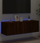 VidaXL Tv-wandmeubel met LED-verlichting 100x35x31 cm bruineikenkleur