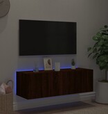VidaXL Tv-wandmeubel met LED-verlichting 100x35x31 cm bruineikenkleur