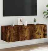VidaXL Tv-wandmeubel met LED-verlichting 100x35x31 cm gerookt eiken