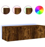 VidaXL Tv-wandmeubel met LED-verlichting 100x35x31 cm gerookt eiken