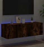 VidaXL Tv-wandmeubel met LED-verlichting 100x35x31 cm gerookt eiken
