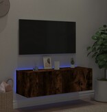 VidaXL Tv-wandmeubel met LED-verlichting 100x35x31 cm gerookt eiken
