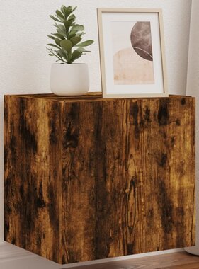 VidaXL Tv-wandmeubelen met LED 2 st 40,5x35x40 cm gerookt eikenkleurig