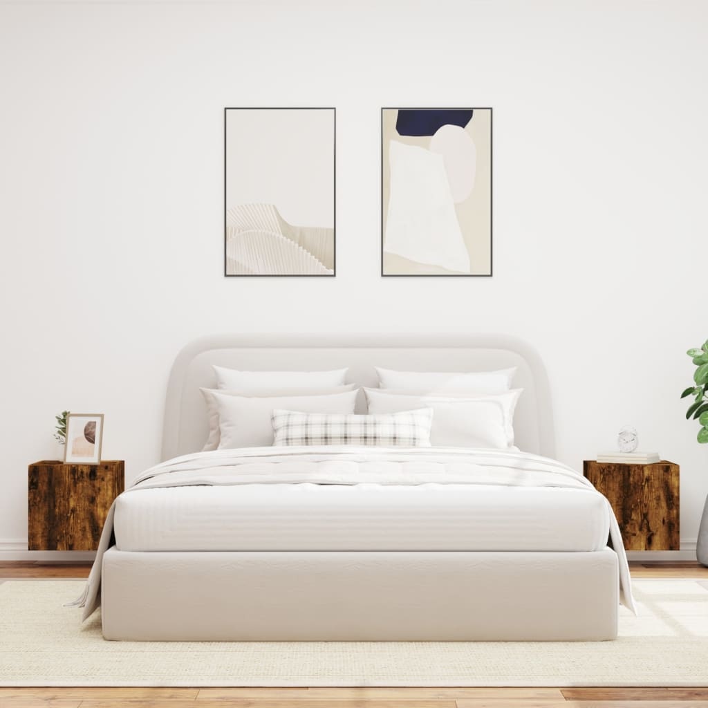 VidaXL Tv-wandmeubelen met LED 2 st 40,5x35x40 cm gerookt eikenkleurig