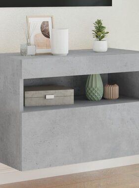 VidaXL Tv-wandmeubel met LED-verlichting 60x30x40 cm betongrijs