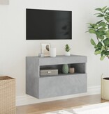 VidaXL Tv-wandmeubel met LED-verlichting 60x30x40 cm betongrijs