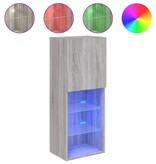 VidaXL Tv-meubel met LED-verlichting 40,5x30x102 cm grijs sonoma eiken