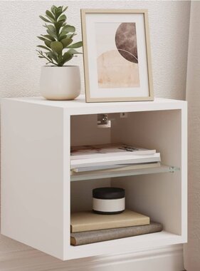 VidaXL Tv-wandmeubels met LED-verlichting 2 st 30x28,5x30 cm wit