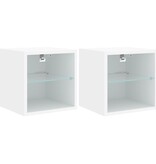 VidaXL Tv-wandmeubels met LED-verlichting 2 st 30x28,5x30 cm wit