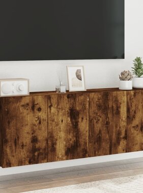 VidaXL Tv-meubels 2 st wandgemonteerd 60x30x41 cm gerookt eikenkleurig