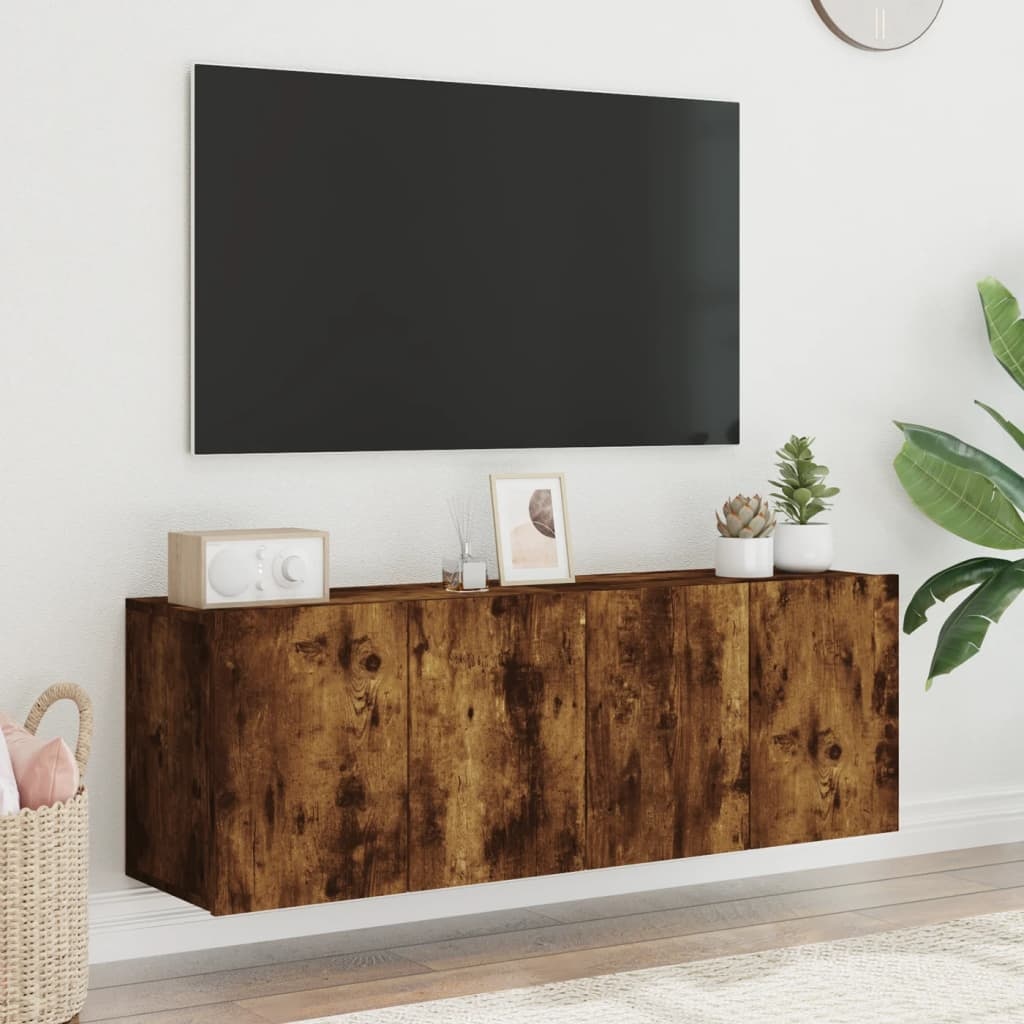 VidaXL Tv-meubels 2 st wandgemonteerd 60x30x41 cm gerookt eikenkleurig