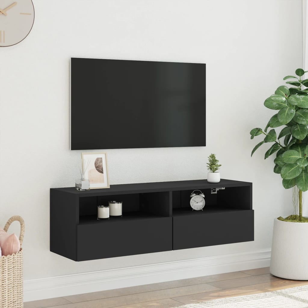 VidaXL Tv-wandmeubel 100x30x30 cm bewerkt hout zwart