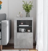 VidaXL Bijzetkast met LED-verlichting bewerkt hout betongrijs
