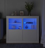 VidaXL Bijzetkastjes met LED-verlichting 2 st bewerkt hout wit