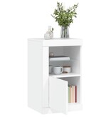 VidaXL Bijzetkastjes met LED-verlichting 2 st bewerkt hout wit