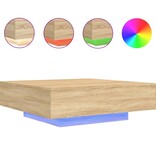 VidaXL Salontafel met LED-verlichting 100x100x31 cm sonoma eikenkleur