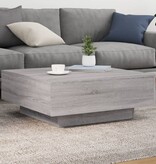 VidaXL Salontafel met LED-verlichting 80x80x31 cm grijs sonoma eiken