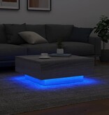 VidaXL Salontafel met LED-verlichting 80x80x31 cm grijs sonoma eiken