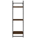 VidaXL Wandschappen 3-laags met stangen 2 st 30x25x100 cm bruineiken