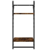 VidaXL Wandschappen 2-laags met stangen 2 st 30x25x65 cm gerookt eiken