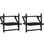 VidaXL Wandschappen met stangen 2 st 30x25x30 cm zwart