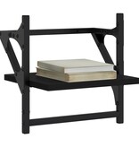 VidaXL Wandschappen met stangen 2 st 30x25x30 cm zwart