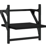 VidaXL Wandschappen met stangen 2 st 30x25x30 cm zwart