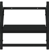 VidaXL Wandschappen met stangen 2 st 30x25x30 cm zwart