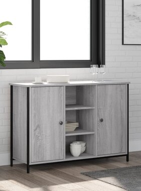 VidaXL Dressoir 100x35x70 cm bewerkt hout grijs sonoma