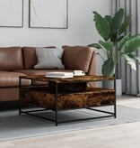 VidaXL Salontafel 80x80x45 cm bewerkt hout gerookt eikenkleurig