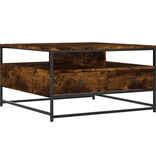 VidaXL Salontafel 80x80x45 cm bewerkt hout gerookt eikenkleurig