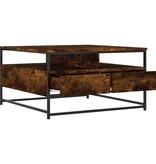 VidaXL Salontafel 80x80x45 cm bewerkt hout gerookt eikenkleurig