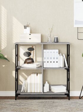 VidaXL Boekenrek 78,5x33x82 cm bewerkt hout grijs sonoma eikenkleur
