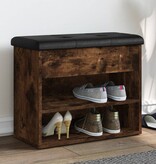 VidaXL Schoenenbankje 62x32x50 cm bewerkt hout gerookt eikenkleurig