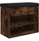 VidaXL Schoenenbankje 62x32x50 cm bewerkt hout gerookt eikenkleurig