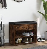 VidaXL Schoenenbankje 62x32x50 cm bewerkt hout gerookt eikenkleurig
