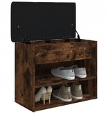 VidaXL Schoenenbankje 62x32x50 cm bewerkt hout gerookt eikenkleurig