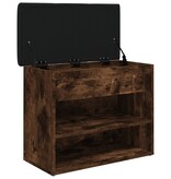 VidaXL Schoenenbankje 62x32x50 cm bewerkt hout gerookt eikenkleurig