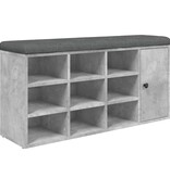 VidaXL Schoenenbank 102x32x50 cm bewerkt hout betongrijs