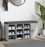 VidaXL Schoenenbank 102x32x50 cm bewerkt hout betongrijs