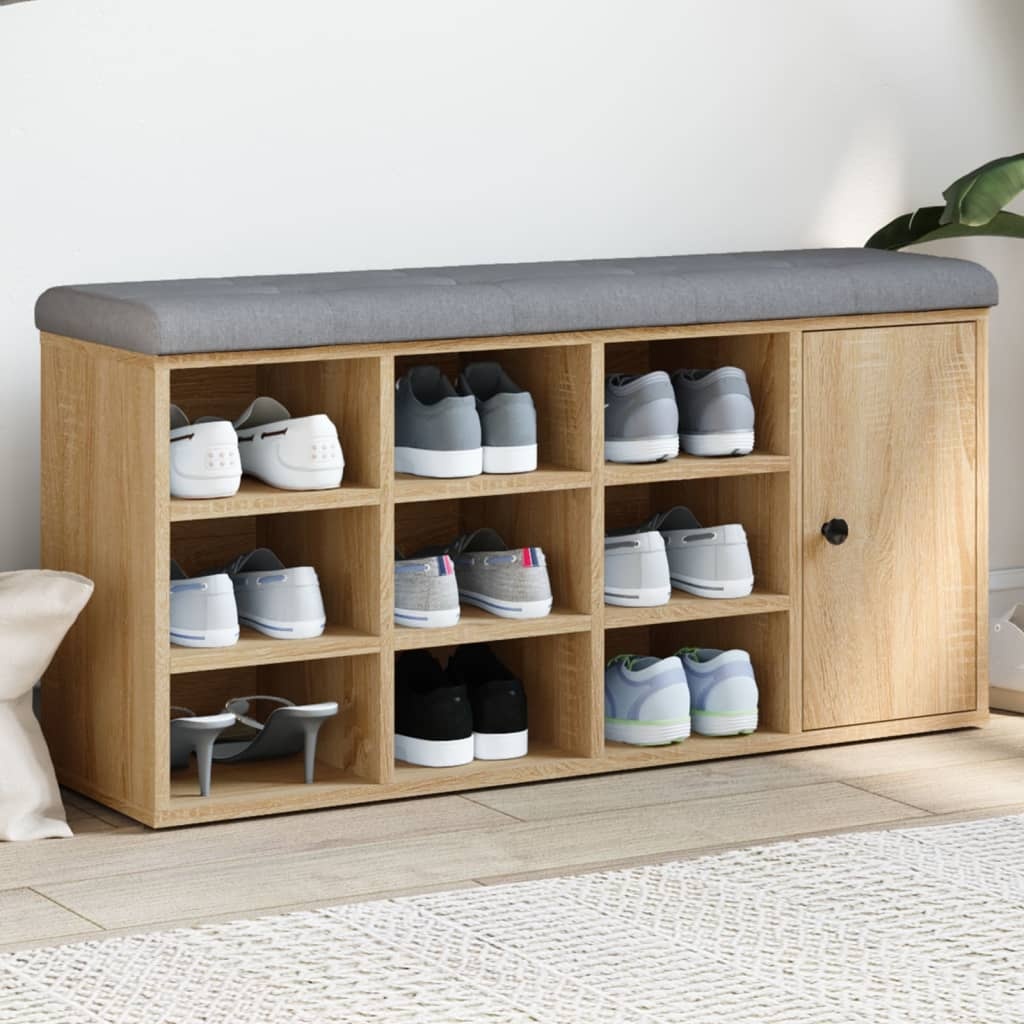 VidaXL Schoenenbank 102x32x50 cm bewerkt hout sonoma eikenkleurig