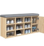 VidaXL Schoenenbank 102x32x50 cm bewerkt hout sonoma eikenkleurig