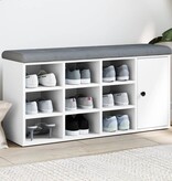 VidaXL Schoenenbank 102x32x50 cm bewerkt hout wit