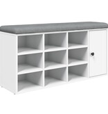 VidaXL Schoenenbank 102x32x50 cm bewerkt hout wit