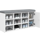 VidaXL Schoenenbank 102x32x50 cm bewerkt hout wit
